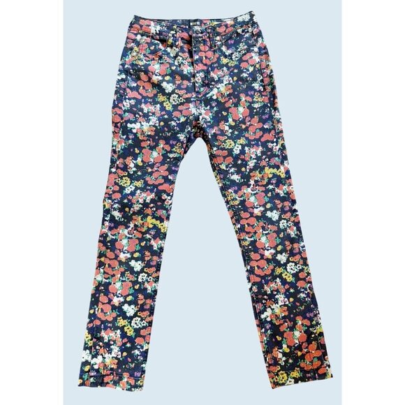 ANTHROPOLOGIE / Maeve Gardenia Floral High Rise Straight Leg Jeans Size 27 - Picture 2 of 8